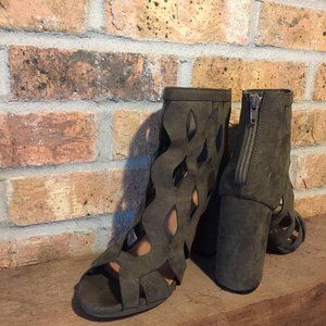 Olive Green Chunky Heels